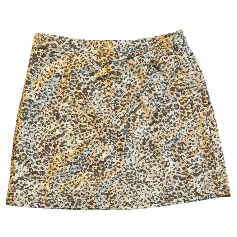Free People Faux Leather Cheetah Print Skirt Size 4 - Picture 2 of 6
